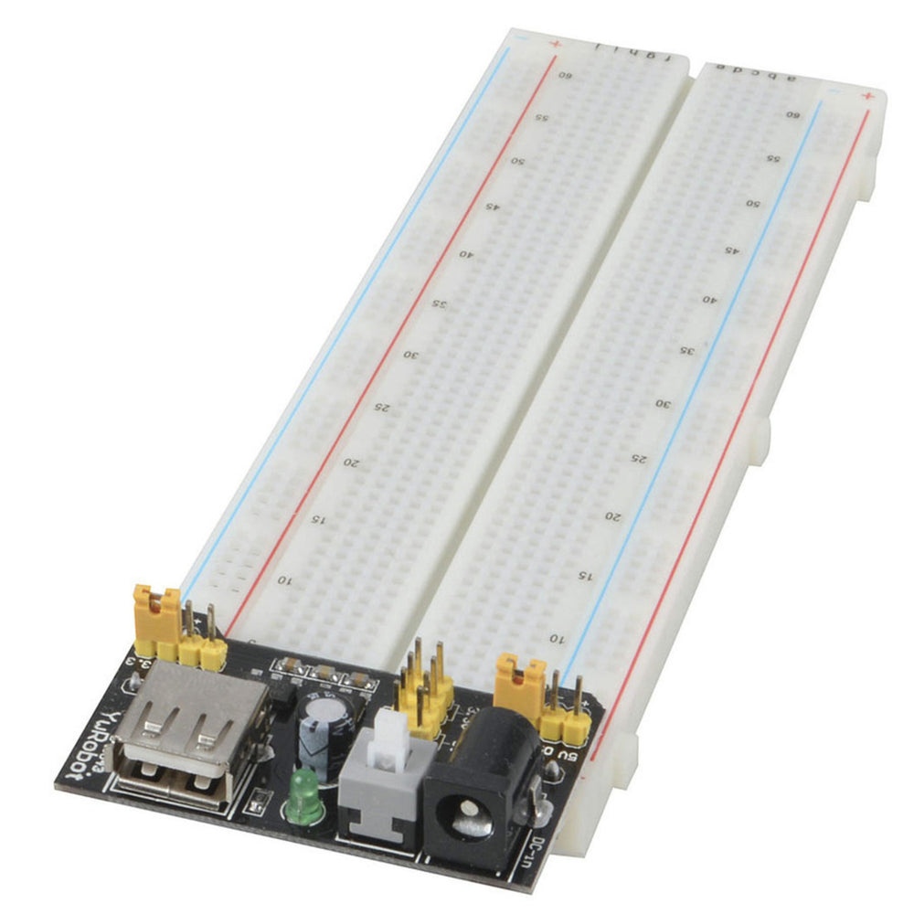 Solderless Breadboard with Power and I/O Breakout Board