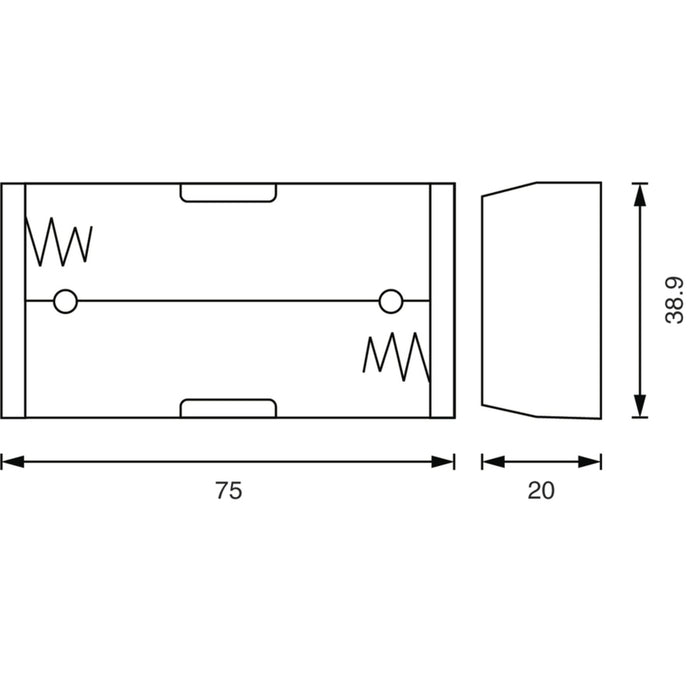 2 X 18650 Side by Side Battery Holder with 150mm lead