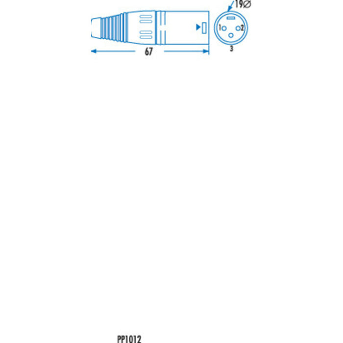 3 Pin Line Male Cannon Type Connector