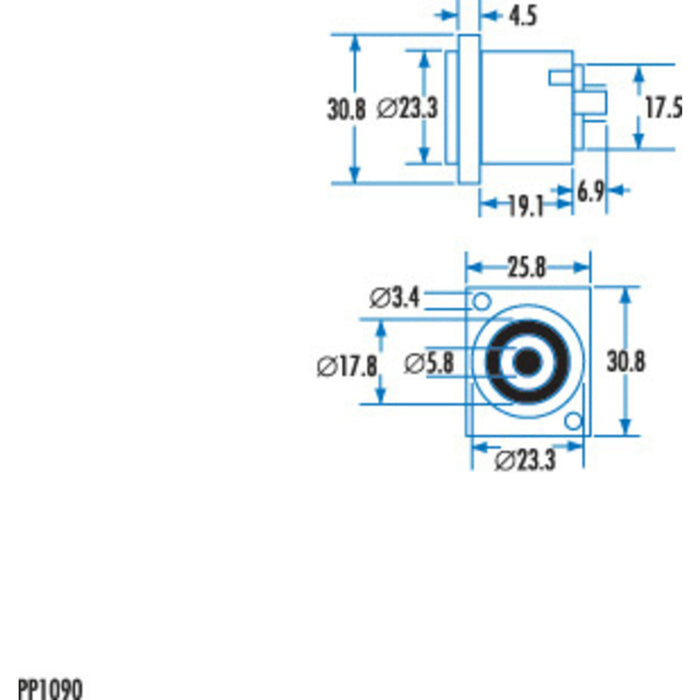 4 Pole InLine Neutrik Speakon Loudspeaker Connector