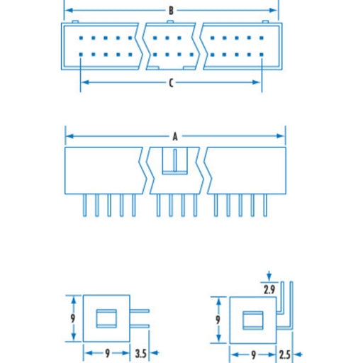 10 Pin IDC Vertical Header