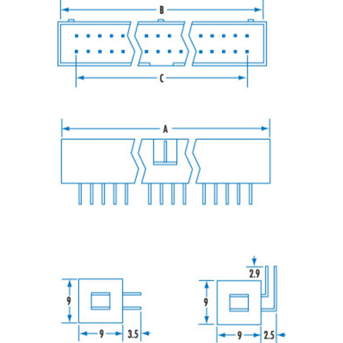 10 Pin IDC Vertical Header