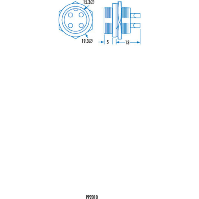 4 Pin Microphone Panel Male Connector