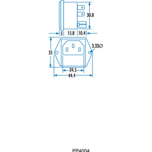 IEC Male Chassis Power Plug with Fuseholder