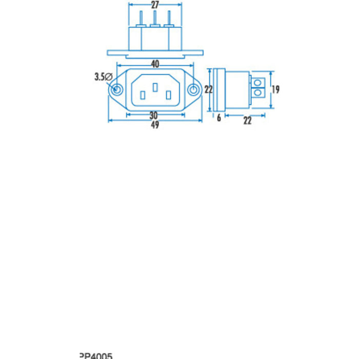 IEC320 Male Chassis Power Plug