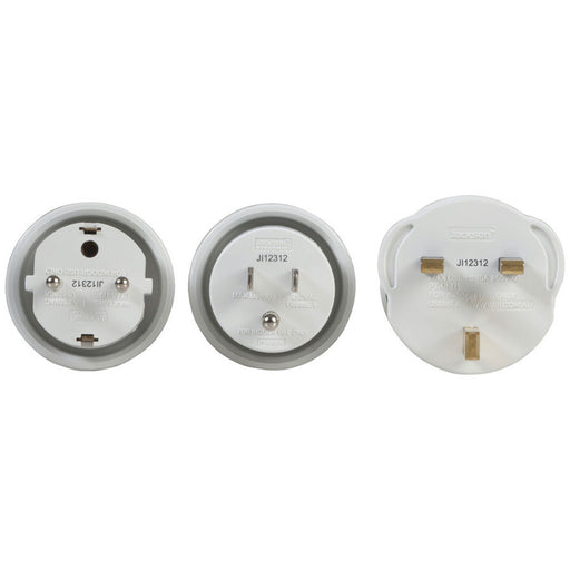 Outbound Mains Travel Adaptor 3 Pack to Suit USA, Europe and UK Outlets