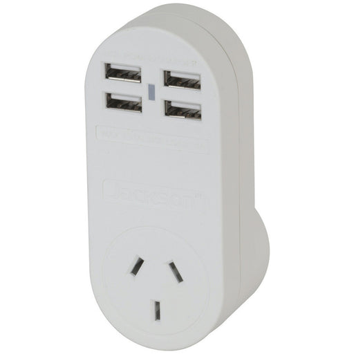 Outbound USA Mains Travel Adaptor with 4 USB Sockets