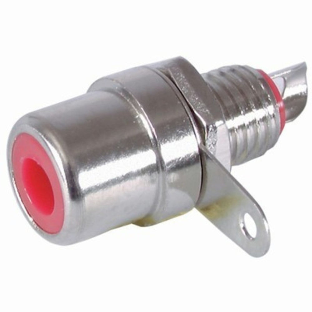 RCA Nickel Plated Chassis Socket - Red