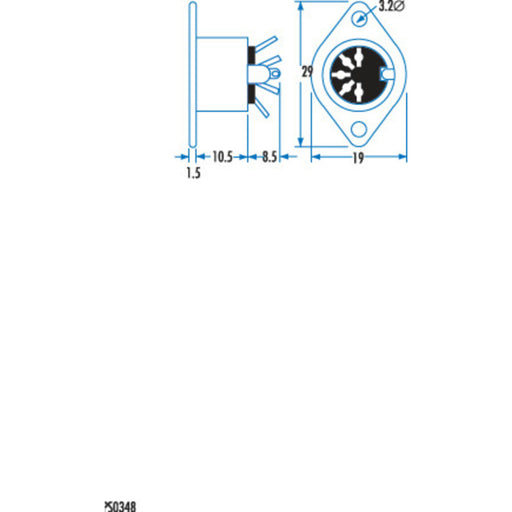 5 Pin DIN PANEL Socket