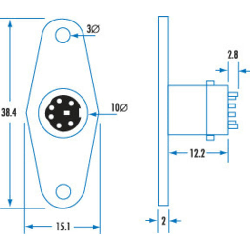 6 Pin MINI DIN PANEL Socket