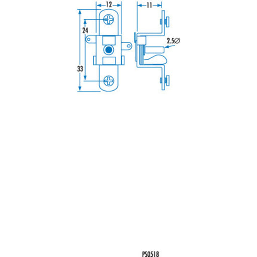 2.5mm Chassis Male DC Connector