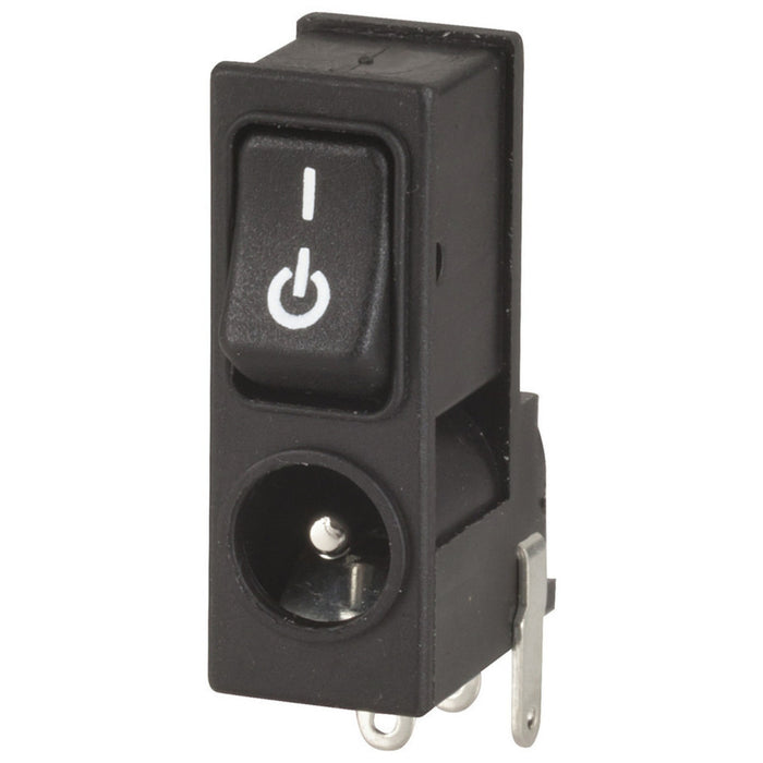 2.1mm PC Mount DC Socket with SPST Rocker Switch