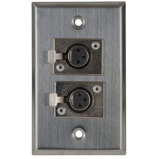 Stainless Steel Wall Plate Dual XLR Skt