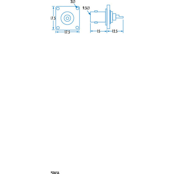 BNC PANEL Socket - SQUARE MOUNT