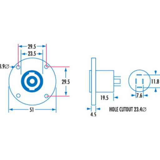 ROUND SPEAKER BIN Socket