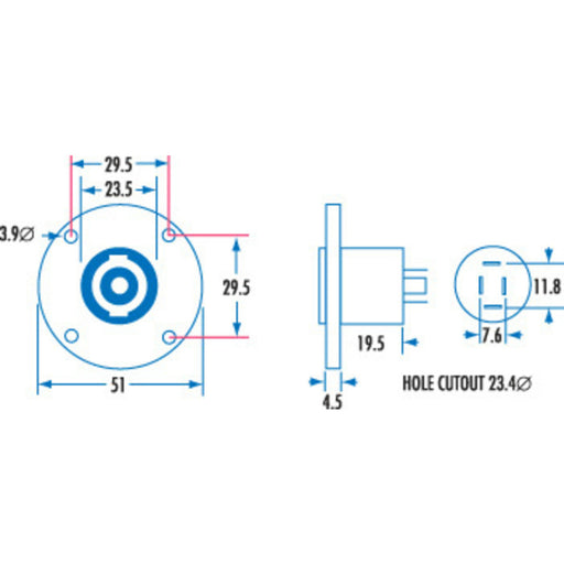 ROUND SPEAKER BIN Chassis MOUNT PLASTIC