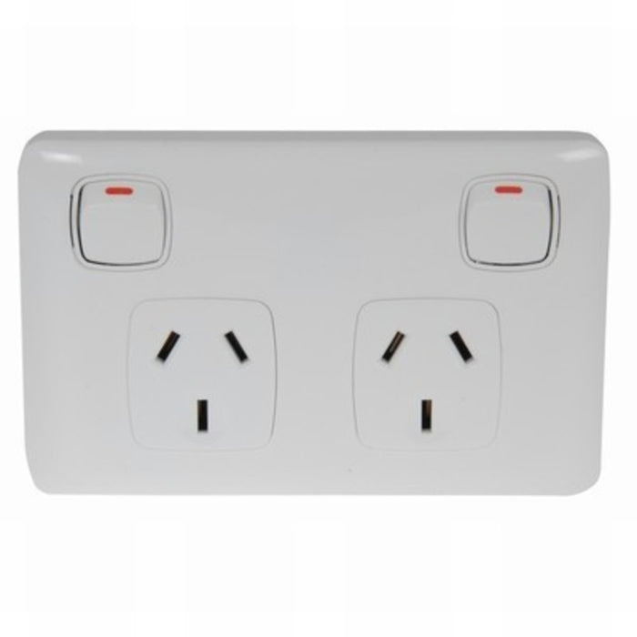 Double GPO with 2- Pole Switches for Caravans & Motorhomes