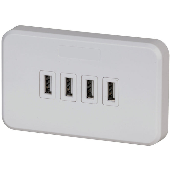 USB Wallplate 240V GPO with 4 x 3.15A USB Sockets