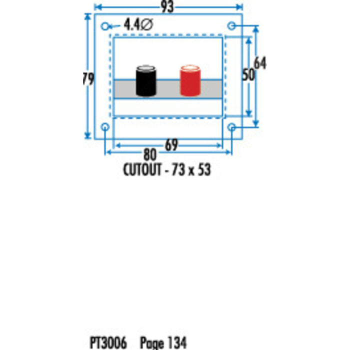 Speaker Box Terminals with Banana Sockets