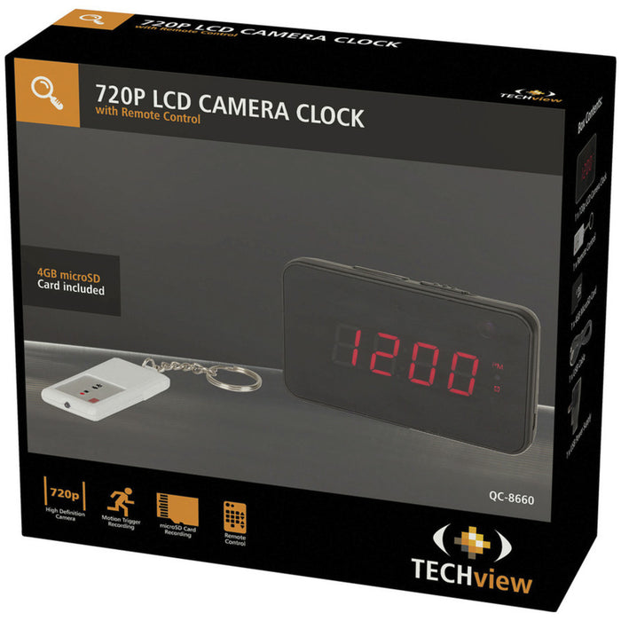 LCD Clock with Hidden 720p Camera