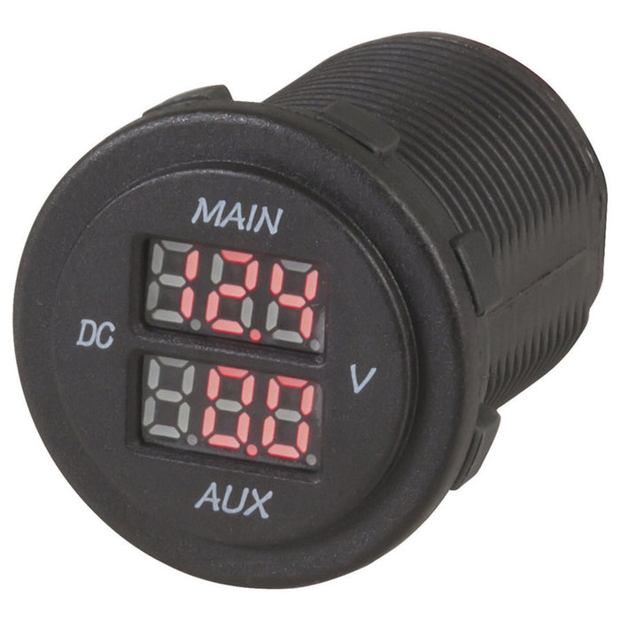 Panel/Surface Mount LED Dual Battery Voltmeter