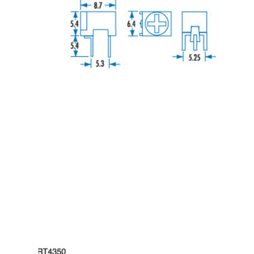 200 ohm Piher Horizontal Trimpot