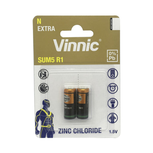 N size Extra Heavy Duty Vinnic Batteries - Pk. 2