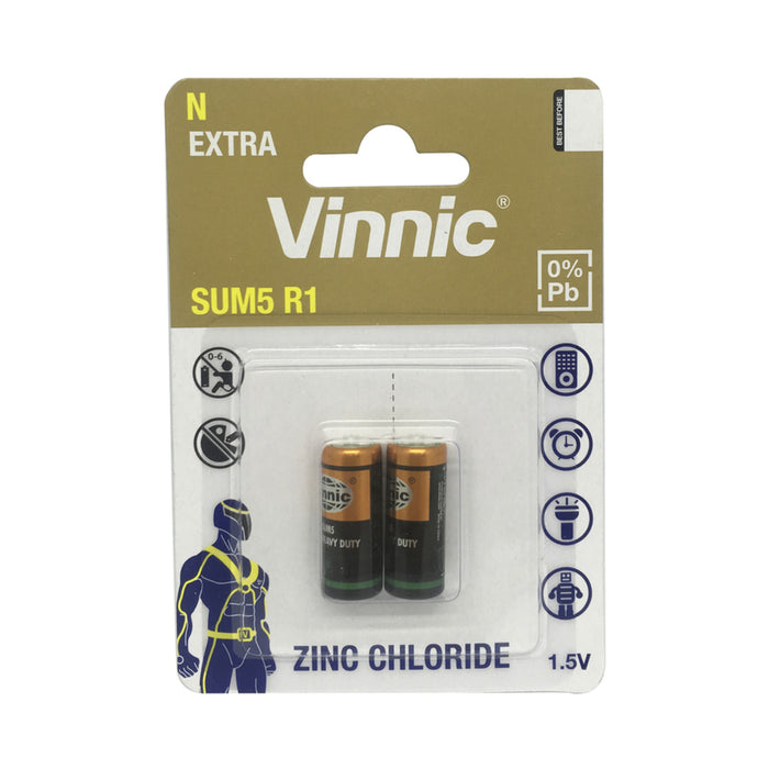 N size Extra Heavy Duty Vinnic Batteries - Pk. 2