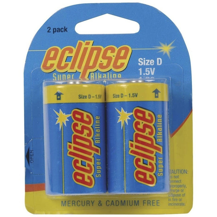 D size Alkaline - Eclipse Batteries - Pk. 2