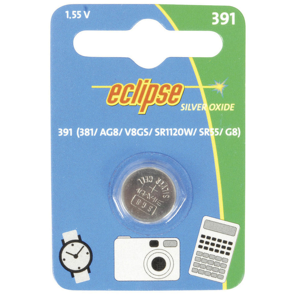 S1121S Silver Oxide 1.5V Watch/Game/Camera Battery (391/381/AG8/V8GS/SR55/G8/SR1120W/SG-8)