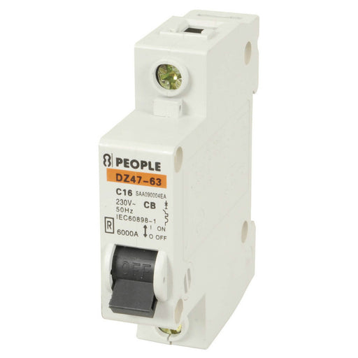 DIN Rail Mount Single Pole 16A Circuit Breaker