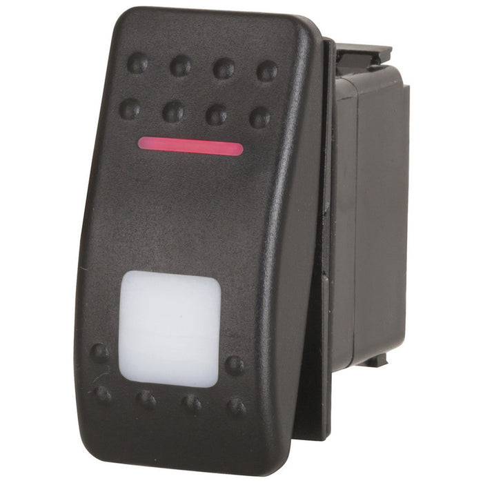 SPDT Dual Illuminated Rocker Switch with Labels & Interchangeable Covers - Red