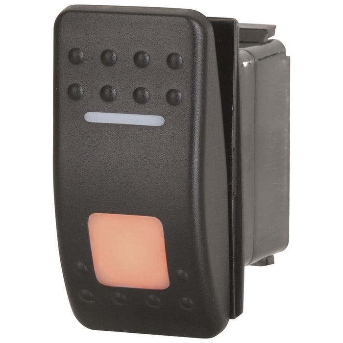 SPDT Dual Illuminated Rocker Switch with Labels & Interchangeable Covers Orange