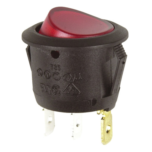 SPST Round Red Illuminated Actuator Rocker Switch