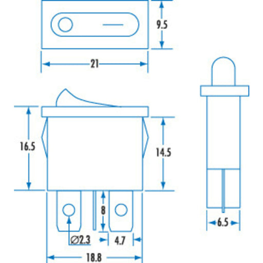 SPST Ultra Mini Rocker Switch