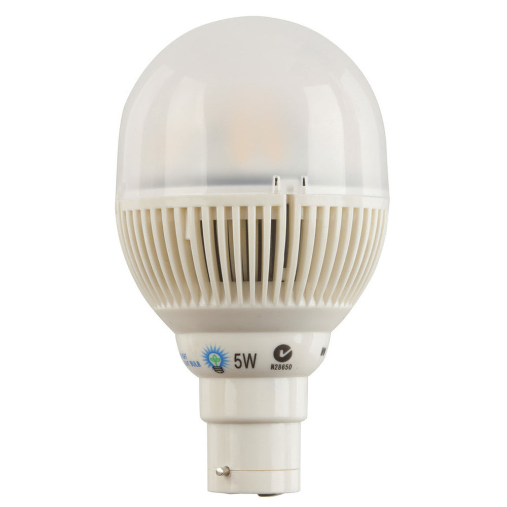 5W Mains LED Light Globe, Warm White, Bayonet cap