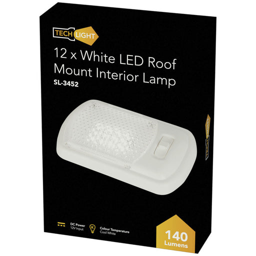 12 White LED Roof Mount Interior Lamp