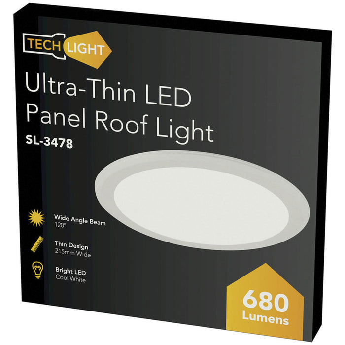 Ultra-Thin LED Panel Roof Light, 10W, 215mm, Cool White