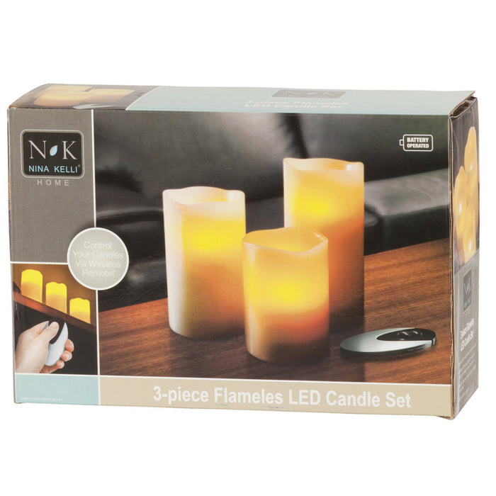 3 Piece Flameless LED Candle Set