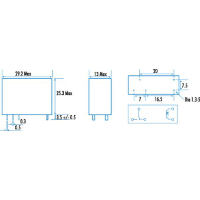 12V SPDT Special PC Mount Relay