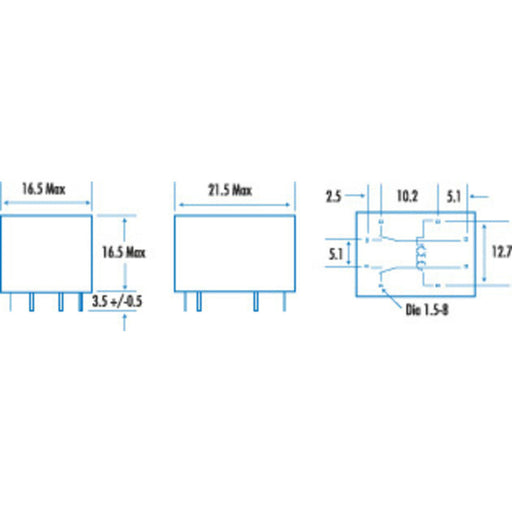 12V DPDT Mini PCB Relay