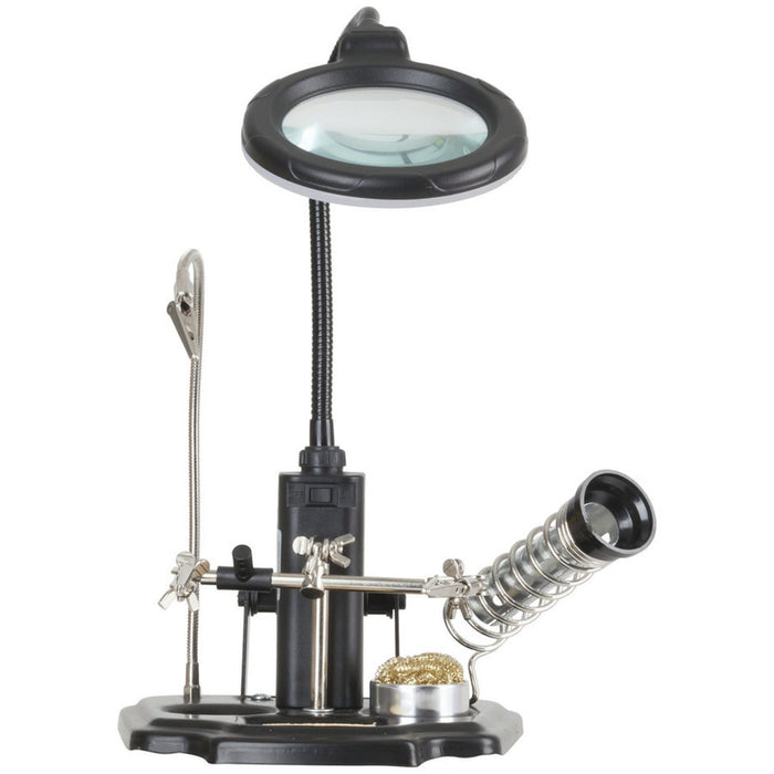 LED Magnifying lamp with third hand