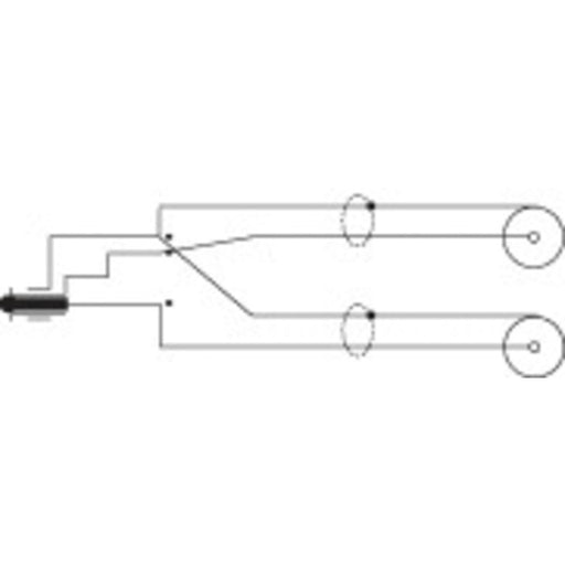 3.5mm Stereo Plug to 2 x RCA Sockets Audio Lead - 300mm