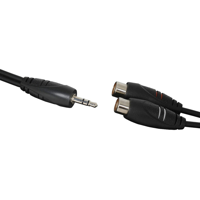 3.5mm Stereo Plug to 2 x RCA Sockets Audio Lead - 300mm