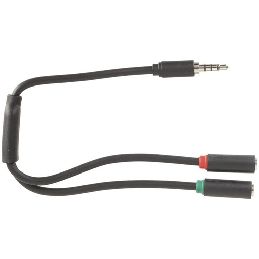 3.5mm 4 Pole Plug to 2 x 3.5mm Socket Lead - 250mm