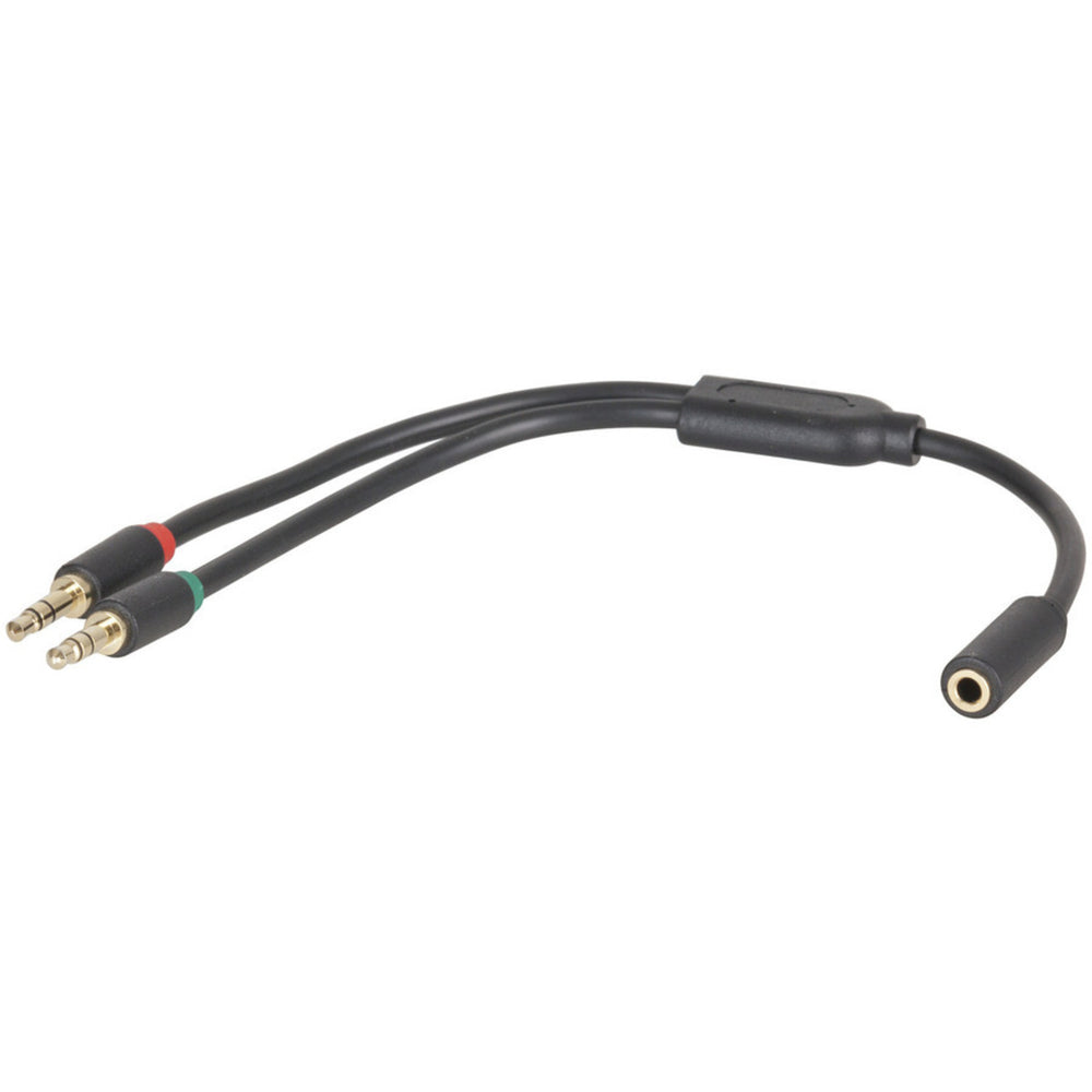 3.5mm 4P Skt - 2x3.5mm Plug Lead - 250mm