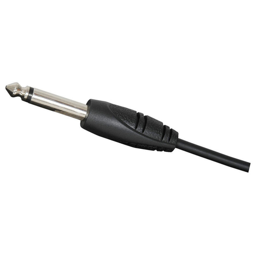 6.5mm Mono Plug to 6.5mm Mono R/A Plug Audio Lead - 3m