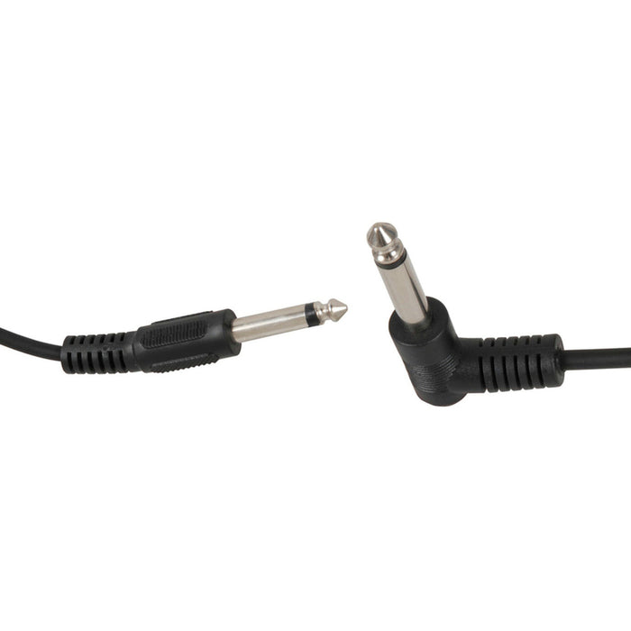 6.5mm Mono Plug to 6.5mm Mono R/A Plug Audio Lead - 6m