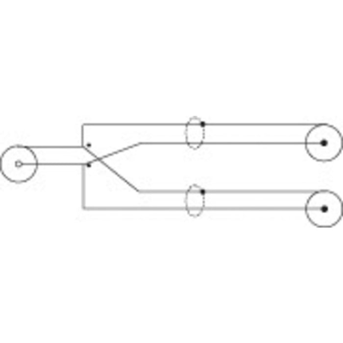 2 x RCA Plugs to 1 x RCA Socket - 300mm