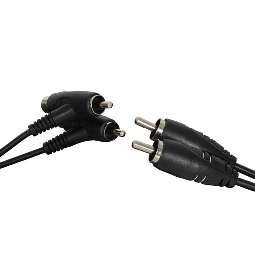 2 x RCA Plugs with Piggyback Sockets to 2 x RCA Plugs - 1.5m